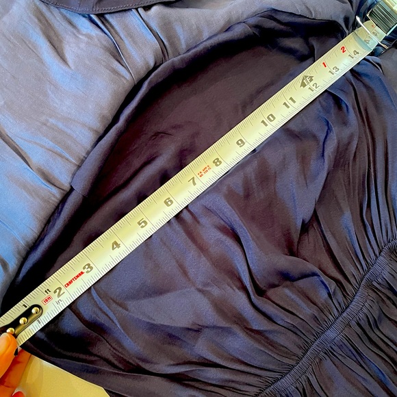 NWT (XS) Aqua popover lace inset halter long midi maxi navy black open shoulder - Picture 5 of 11